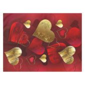 Goldene und rote Valentine Tischdecke (Vorderseite (Horizontal))