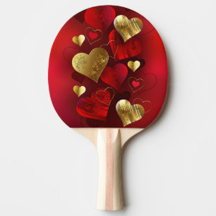 Goldene und rote Valentine Tischtennis Schläger