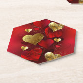 Goldene und rote Valentine Untersetzer (angewinkelt)