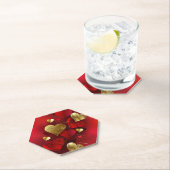 Goldene und rote Valentine Untersetzer (Vor Ort)