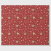 Goldene und rote Weihnachtsstern-Muster Geschenkpapier (Flach)