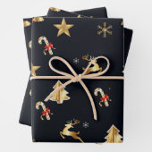 goldene und rote Weihnachtszeichen Geschenkpapier Set (Beispiel)