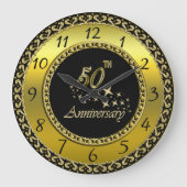 Goldene und schwarze 50-jährige Jubiläumsfeier Große Wanduhr (Vorderseite)