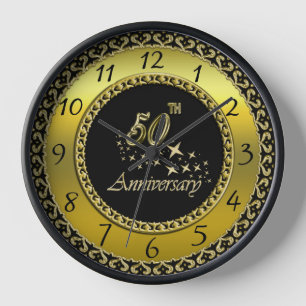 Goldene und schwarze 50-jährige Jubiläumsfeier Uhr