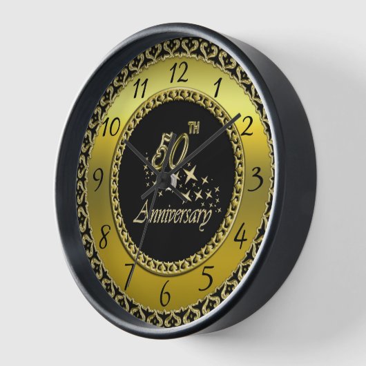 Goldene und schwarze 50-jährige Jubiläumsfeier Uhr (Winkel)