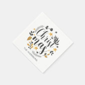 goldene und schwarze botanische Darstellung Weihna Serviette (Ecke)