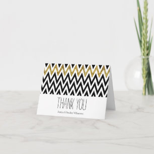 Goldene und schwarze Chevron-Streifen Danke