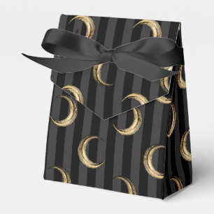 Goldene und schwarze Halloween-Monde Geschenkschachtel