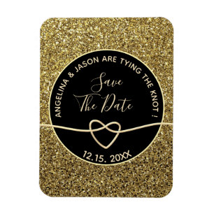 Goldene und schwarze Hochzeit Save The Date Magnet