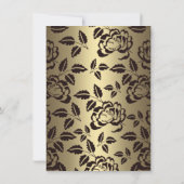 Goldene und schwarze Rose & Tiara Einladung zum Ge (Rückseite)