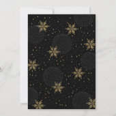 Goldene und schwarze Weihnachtsfeier Probe Einladu Einladung (Rückseite)