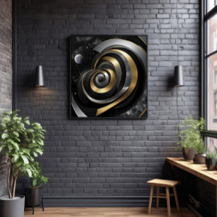 Goldene und silberne kosmische Spirale Leinwanddruck