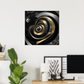 Goldene und silberne kosmische Spirale Poster (Heimbüro)