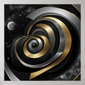 Goldene und silberne kosmische Spirale Poster (Vorne)