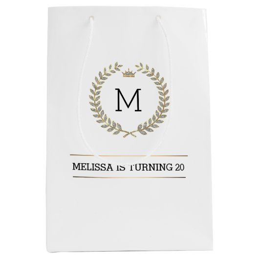 Goldene und silberne Lorbeerkränke Mittlere Geschenktüte (Vorderseite)