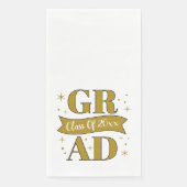 Goldene und weiße Abschlussfeier Serviette (Vorderseite)