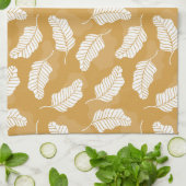 Goldene und weiße Blätter Geschirrtuch (Gefaltet)