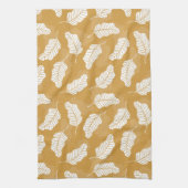 Goldene und weiße Blätter Geschirrtuch (Vertikal)