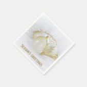 Goldene und weiße Glitzer Serviette (Ecke)