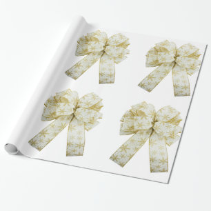 Goldene und weiße Schleifen Geschenkpapier