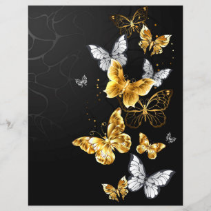 Goldene und weiße Schmetterlinge