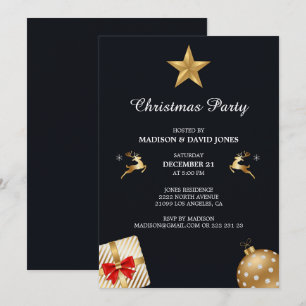 Goldene und weiße Weihnachtsdekoration  Einladung