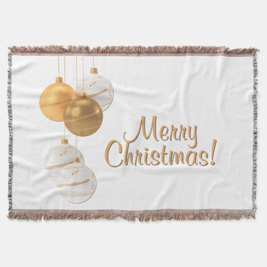 Goldene und weiße Weihnachtskugeln mit individuell Decke (Vorderseite)