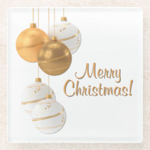 Goldene und weiße Weihnachtskugeln mit individuell