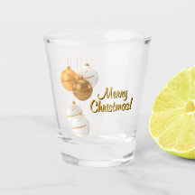 Goldene und weiße Weihnachtskugeln mit individuell