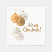 Goldene und weiße Weihnachtskugeln mit individuell Serviette (Vorderseite)