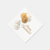 Goldene und weiße Weihnachtskugeln mit individuell Serviette (Ecke)