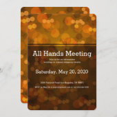 Goldene undeutliche Lichter alle Hände, die Einladung (Vorne/Hinten)