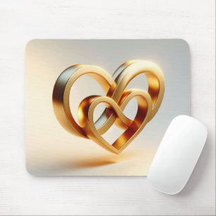 Goldene Unendlichkeit und Herzsymbol Mousepad
