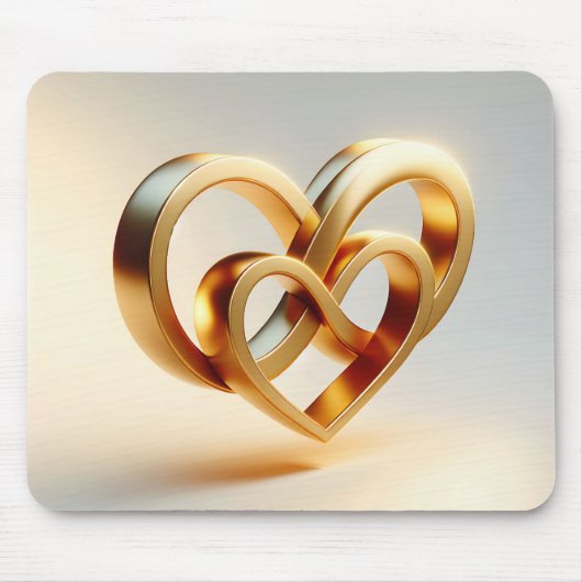 Goldene Unendlichkeit und Herzsymbol Mousepad (Vorne)
