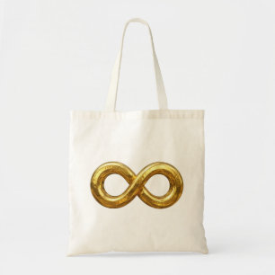 Goldene Unendlichkeitssymbol-Tasche Tragetasche