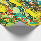 GOLDENE UNICORNS, BLAUE GRÜNE, MARBIERTE EFFEKTE,K GESCHENKPAPIER (Ecke)