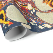 GOLDENE UNICORNS , ROTE BLAUE MARBLED EFFEKTE,KREI GESCHENKPAPIER (Rolleneckpunkt)