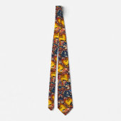 GOLDENE UNICORNS , ROTE BLAUE MARBLED EFFEKTE,KREI KRAWATTE (Rückseite)