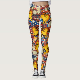 GOLDENE UNICORNS , ROTE BLAUE MARBLED EFFEKTE,KREI LEGGINGS