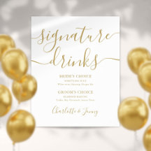 Goldene Unterschrift Script Signature Drinks Schil