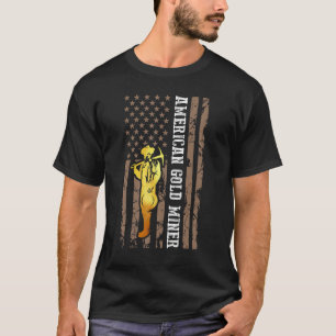 Goldene US-Flagge für amerikanisches Goldbergwerk T-Shirt