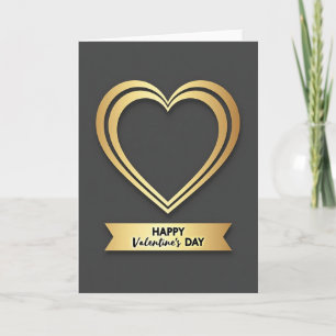 Goldene Valentinstag-Herzkarte Karte