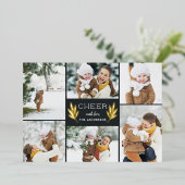 Goldene Vegetation | FotoCollage Folien Feiertagskarte (Stehend vorne)