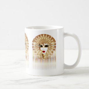 Goldene Venedig Karneval Party Maske Kaffeetasse