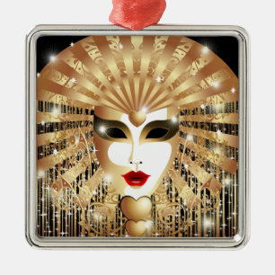 Goldene Venedig Karneval Party Maske Ornament Aus Metall
