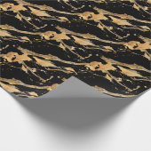 Goldene Venen auf schwarzmarmorAbstrakter Luxe Tex Geschenkpapier (Ecke)