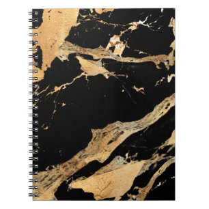 Goldene Venen auf schwarzmarmorAbstrakter Luxe Tex Notizblock