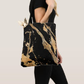 Goldene Venen auf schwarzmarmorAbstrakter Luxe Tex Tasche (Von Nahem)