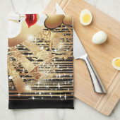 Goldene venezianische Kirche Santa Maria delle Gra Geschirrtuch (Viertel Falte)