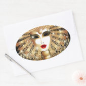 Goldene venezianische Kirche Santa Maria delle Gra Ovaler Aufkleber (Umschlag)